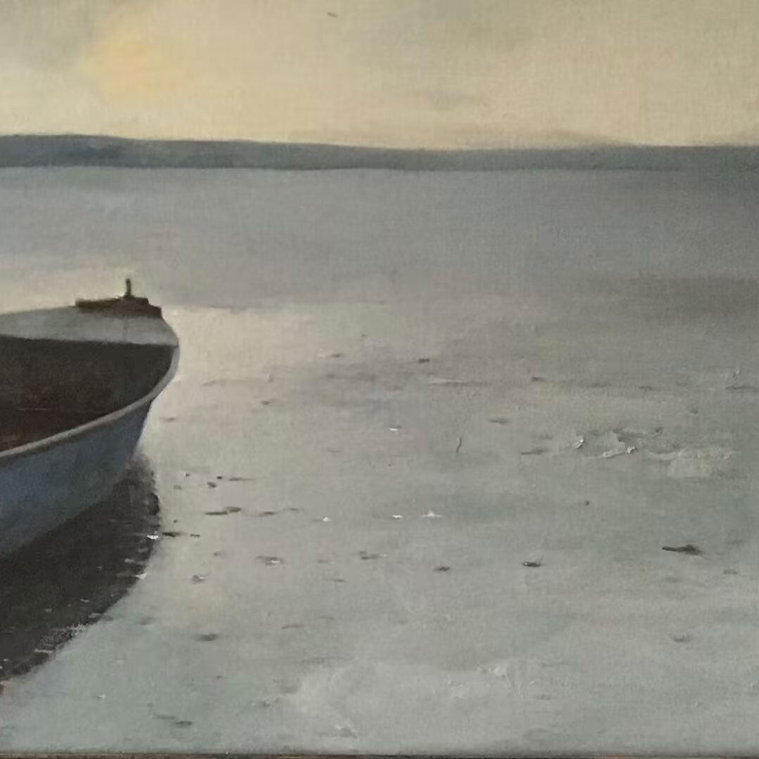Rowboats by the Lake | Original Landscape Oil Painting