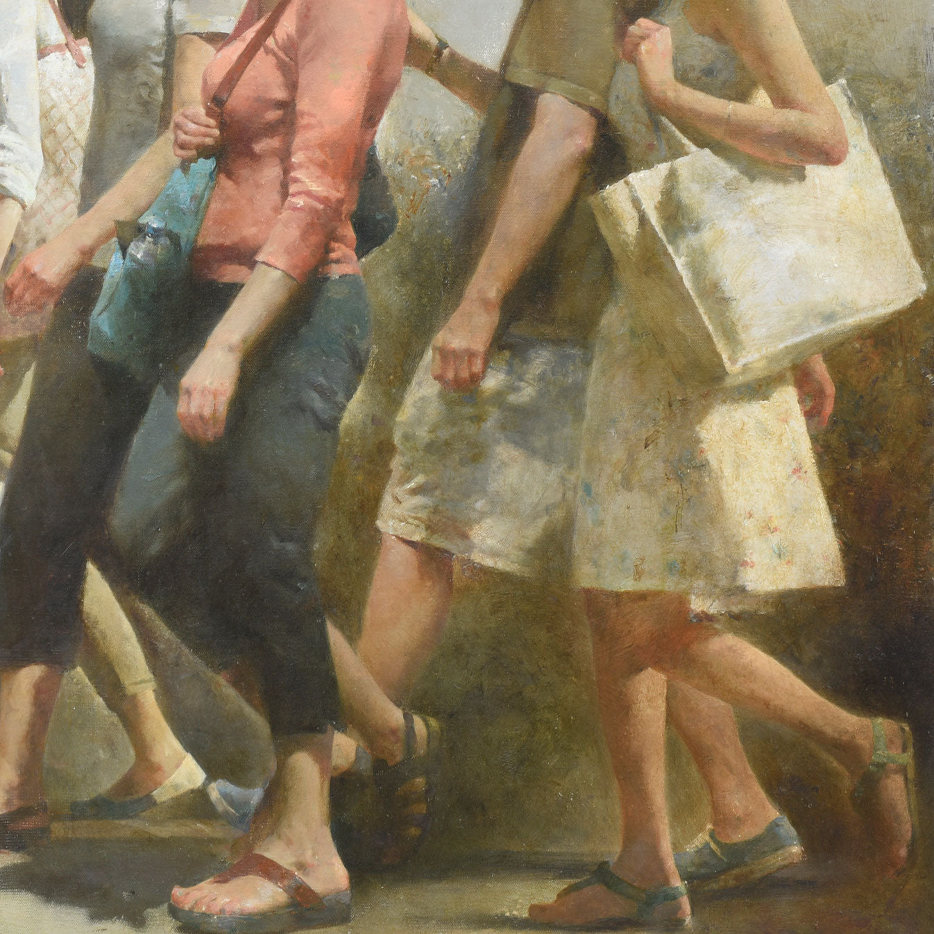 Figures Walking in Light | Original Figurative Oil Painting