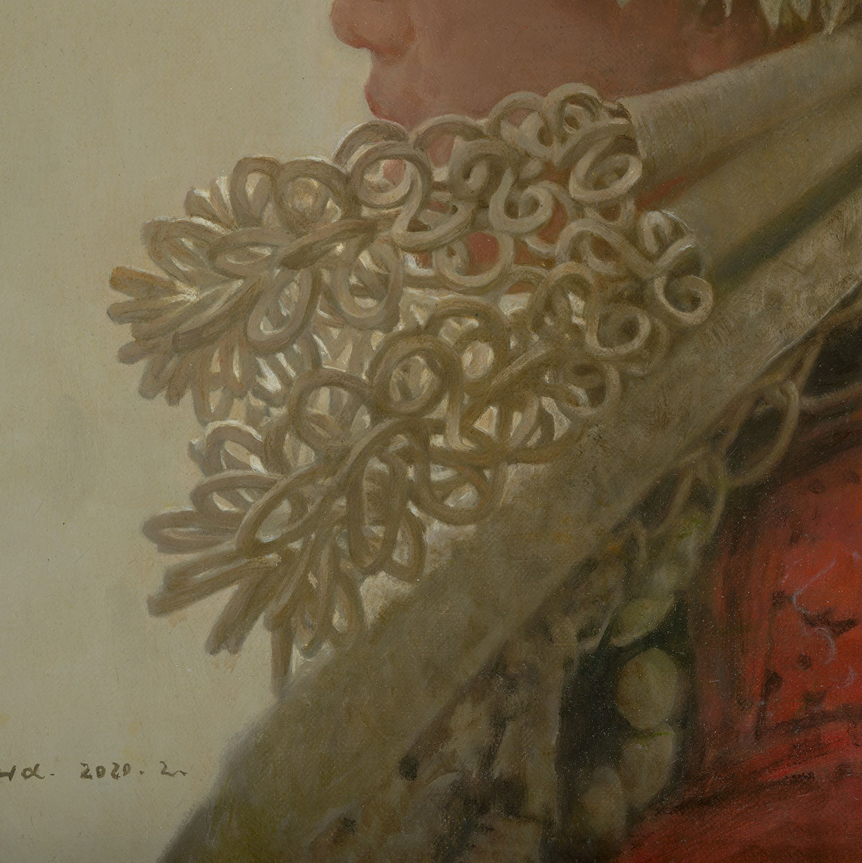 Woman in Silver Headdress | Original Oil Portrait Painting