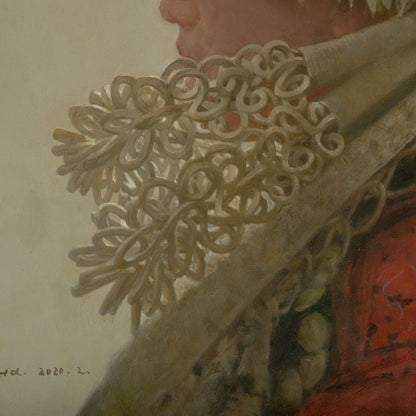 Woman in Silver Headdress | Original Oil Portrait Painting