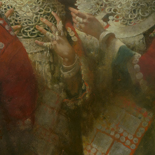 Miao Gathering — Group Figurative Oil Painting