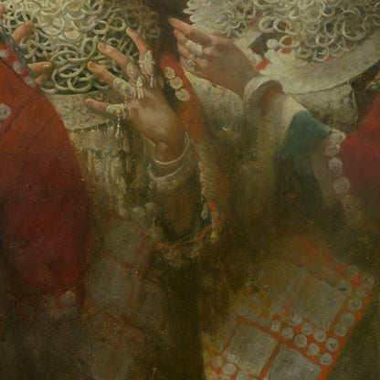 Miao Gathering — Group Figurative Oil Painting