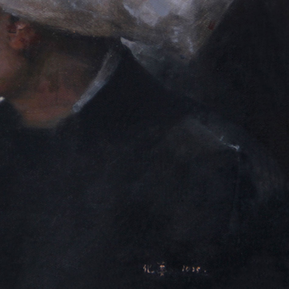 Woman in White Headscarf | Original Figurative Oil Painting
