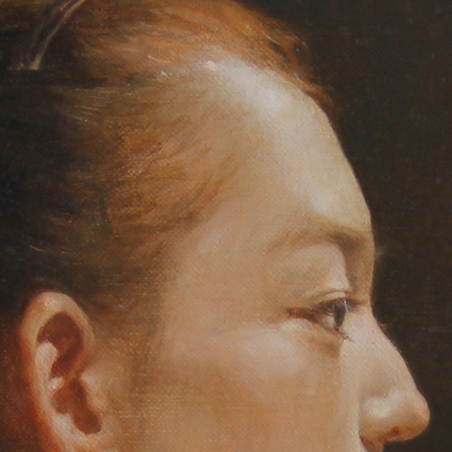 Quiet Dancer in Profile | Original Figurative Oil Painting