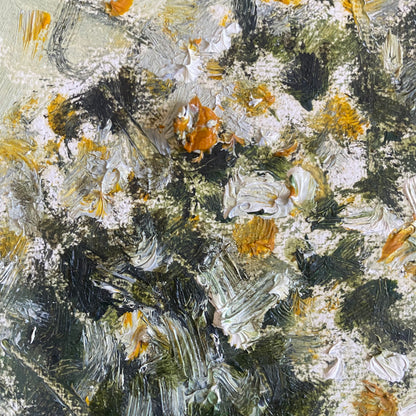 White Daisy Flowers in Glass Vase – Original Flower Oil Painting