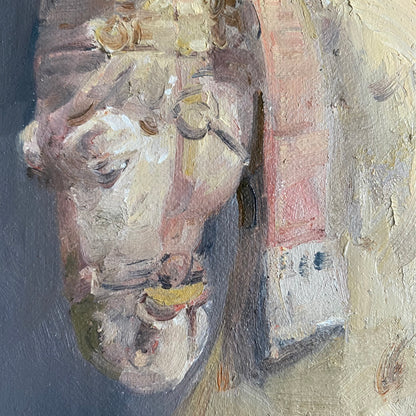 Old Horse Painting – Original Animal Oil Painting 20 × 20 cm