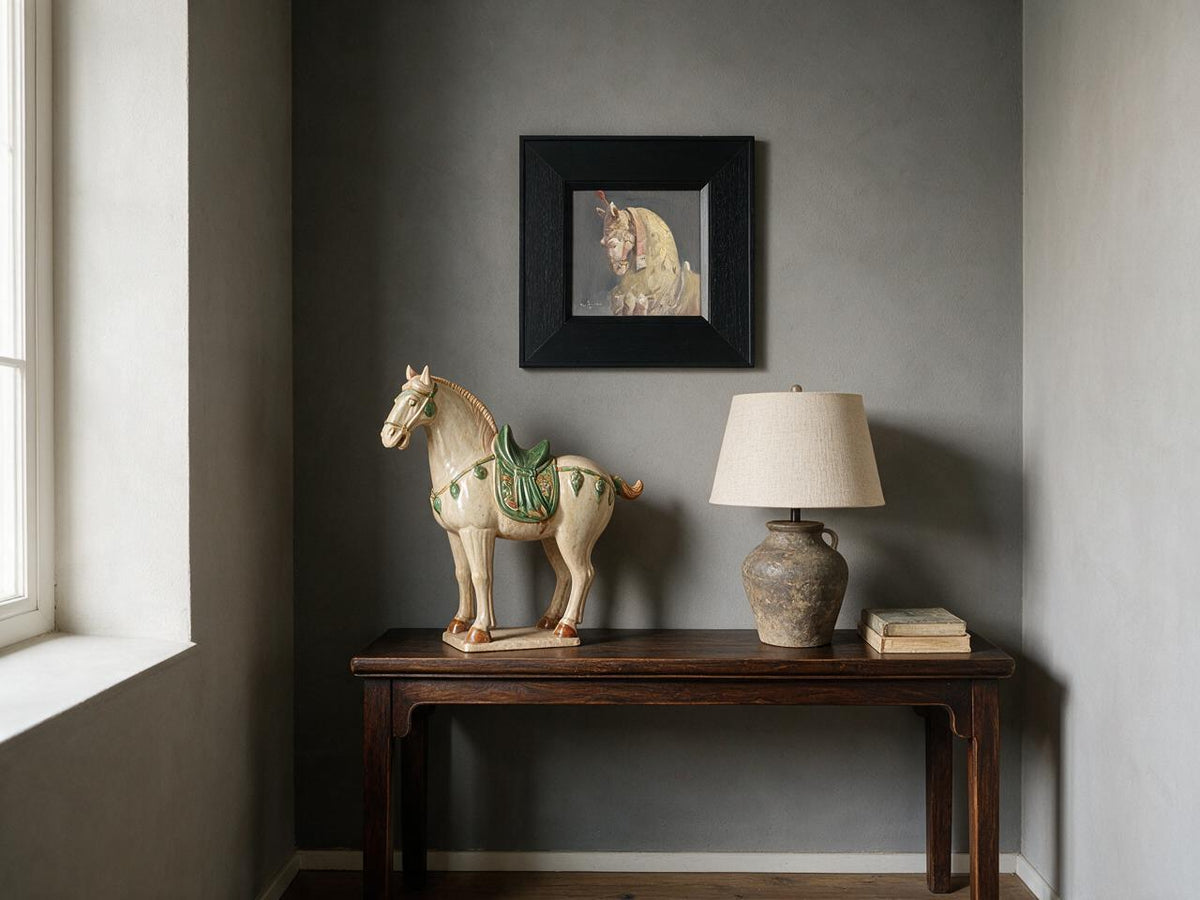 Old Horse Painting – Original Animal Oil Painting 20 × 20 cm
