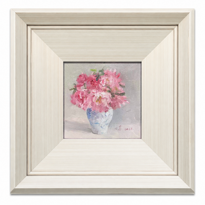 Quiet Flowers No.02 — Original Oil Painting of Pink Blossoms