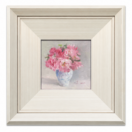 Quiet Flowers No.02 — Original Oil Painting of Pink Blossoms