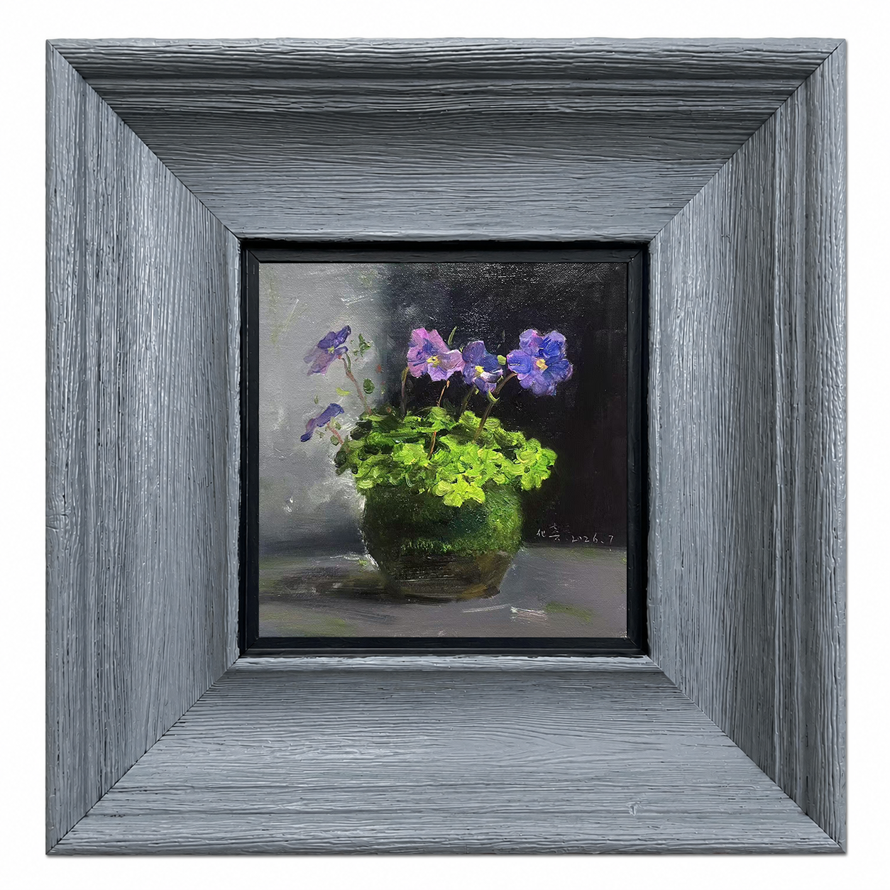 Quiet Flowers No.01 — Original Purple Flower Oil Painting