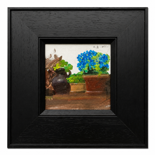 Quiet Flowers No.03 — Original Oil Painting of Blue Hydrangeas