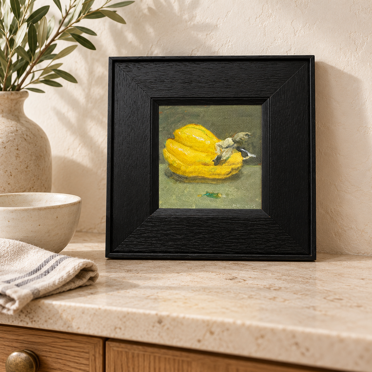 Fruit and Ceramic Vessel – Original Still Life Oil Painting