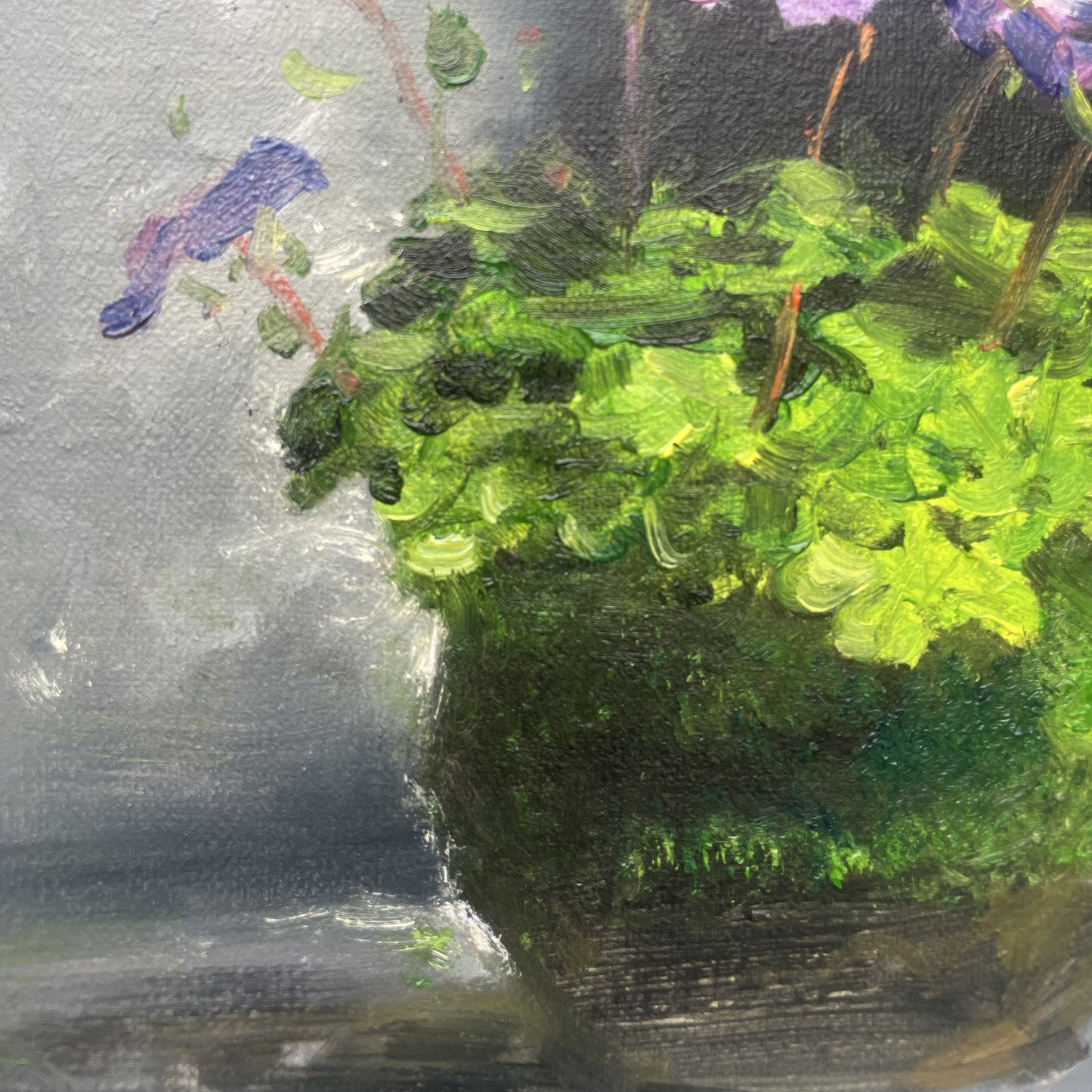Quiet Flowers No.01 — Original Purple Flower Oil Painting