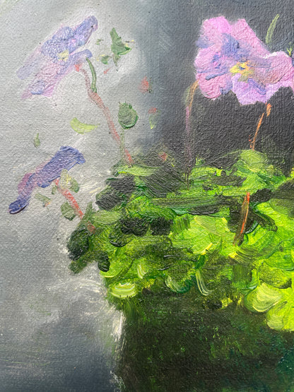Quiet Flowers No.01 — Original Purple Flower Oil Painting