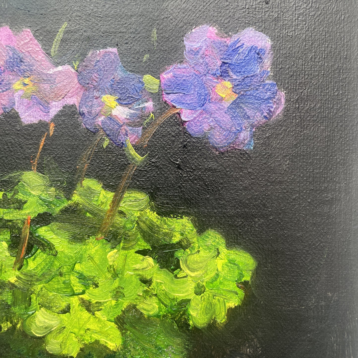 Quiet Flowers No.01 — Original Purple Flower Oil Painting