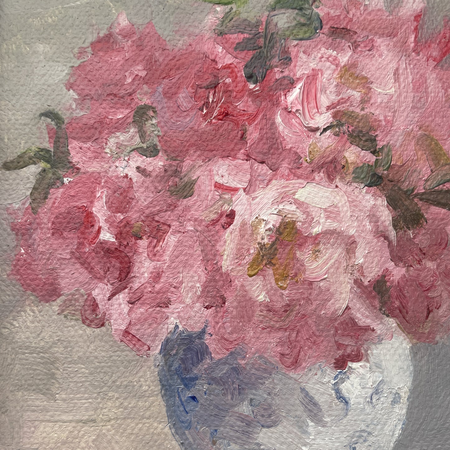Quiet Flowers No.02 — Original Oil Painting of Pink Blossoms