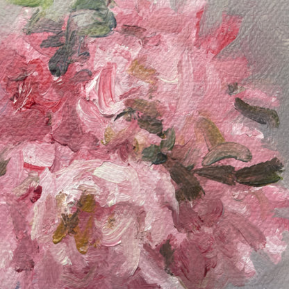 Quiet Flowers No.02 — Original Oil Painting of Pink Blossoms