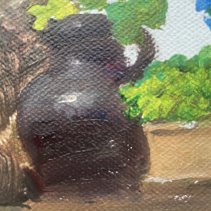 Quiet Flowers No.03 — Original Oil Painting of Blue Hydrangeas