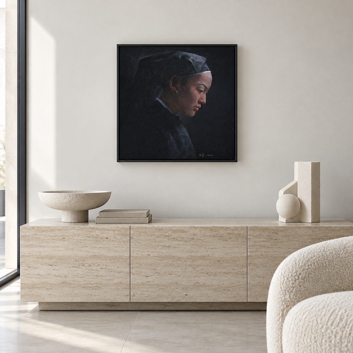Quiet Profile — Woman Portrait Oil Painting of a Buyi Woman