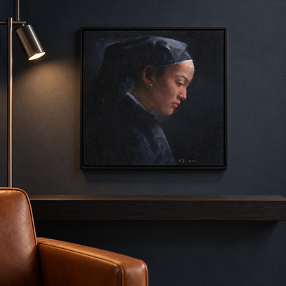 Quiet Profile — Woman Portrait Oil Painting of a Buyi Woman