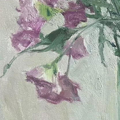 Detailed view of sweet pea blossoms revealing delicate petals, soft color transitions, and painterly texture.