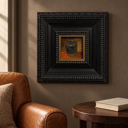 Round Black Pot — Original Still Life Oil Painting