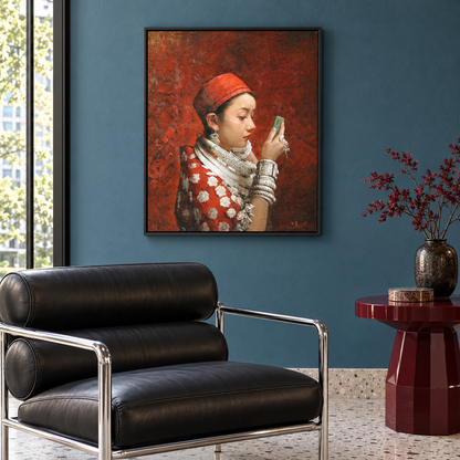 Woman in Red — Miao Woman Portrait Painting