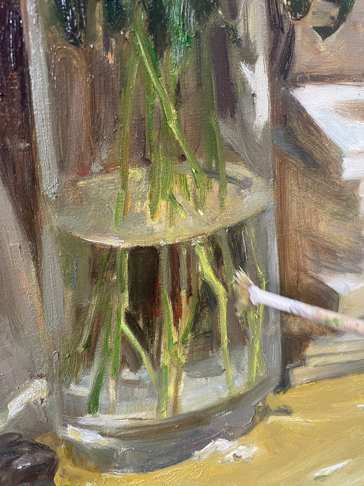 Book Fragrance No. 15 | White Flowers, Books, and Vintage Vase Original Oil Painting