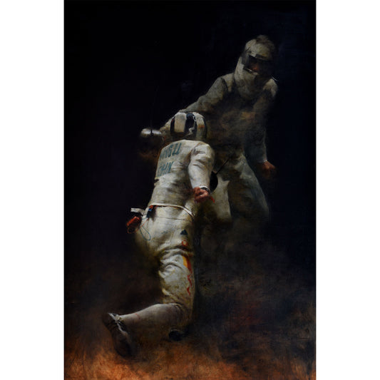 Fencing in Shadow | Original Figurative Oil Painting