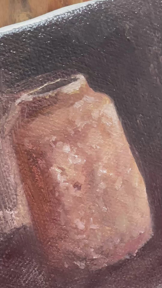Red Clay Jar — Original Still Life Oil Painting