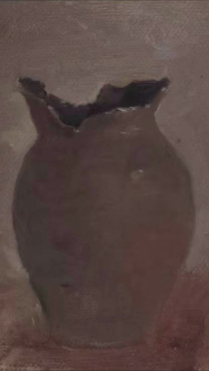 Dark Earthenware — Original Still Life Oil Painting